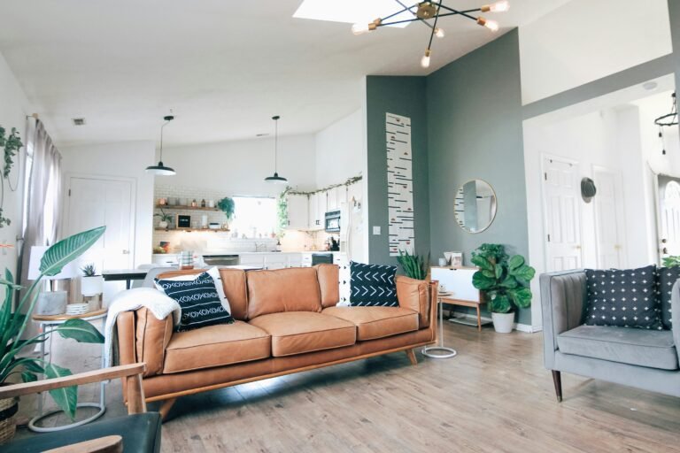 a clean and organized living room